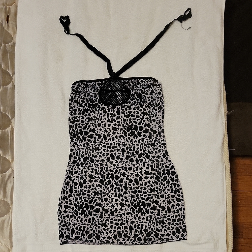 Fantasie Black and Gray Animal Print Dress